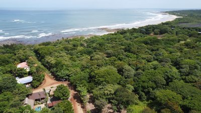 Aerial view of Johnny's Beach Bungalow near Playa Avellanas, Guanacaste