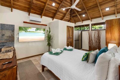 Bali Room bedroom at Johnny's Beach Bungalow, Playa Avellanas