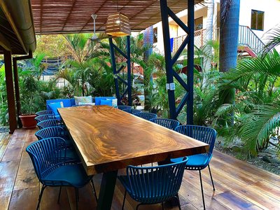 Outdoor dining pavilion at Johnny's Beach Bungalow