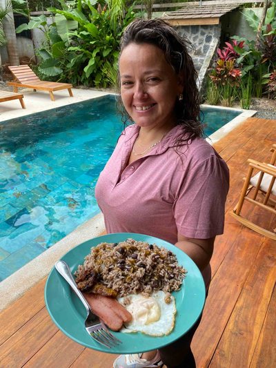 Costa Rican meals prepared at Johnny's Beach Bungalow