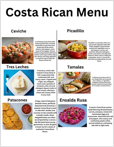 Costa Rican meals prepared at Johnny's Beach Bungalow