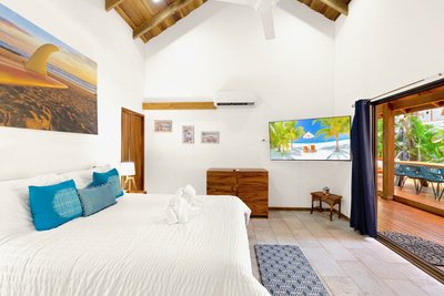 Surfer's Cove bedroom at Johnny's Beach Bungalow, Playa Avellanas