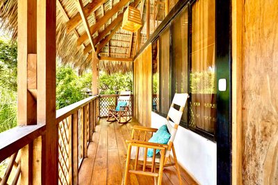 Breezy Tiki Hut room at Johnny's Beach Bungalow, Playa Avellanas